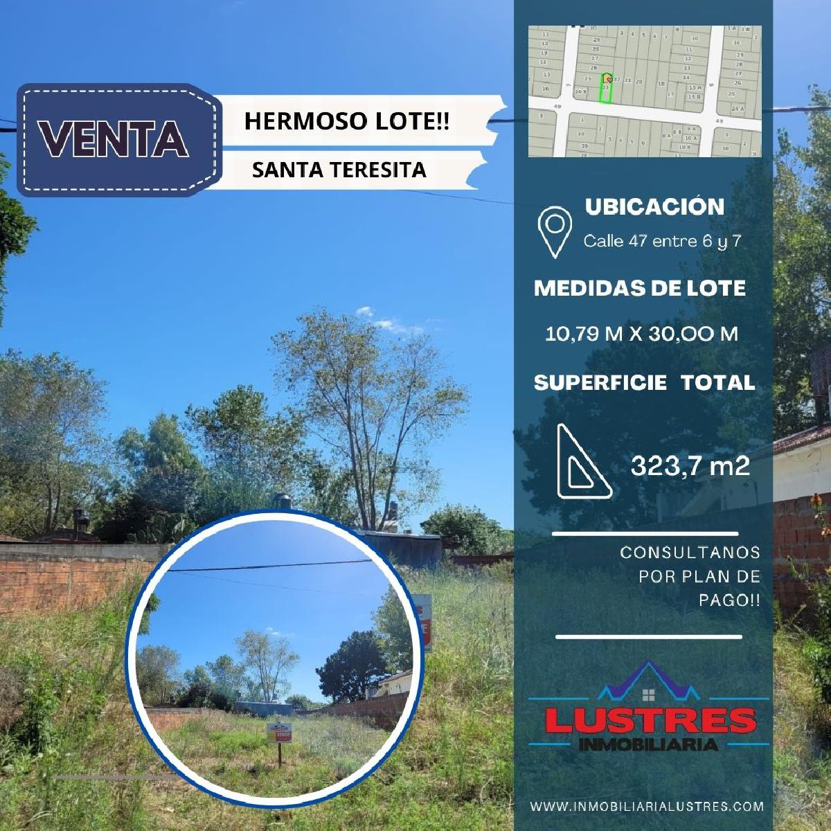 Lote en venta en Santa Teresita