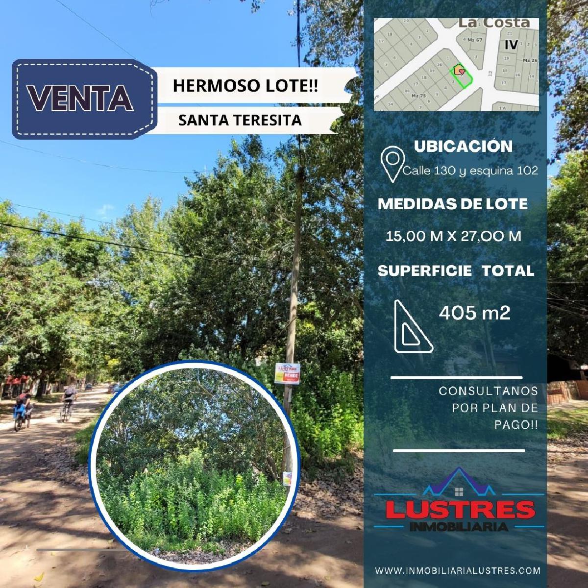 Lote en venta, Barrio Golf Santa Teresita