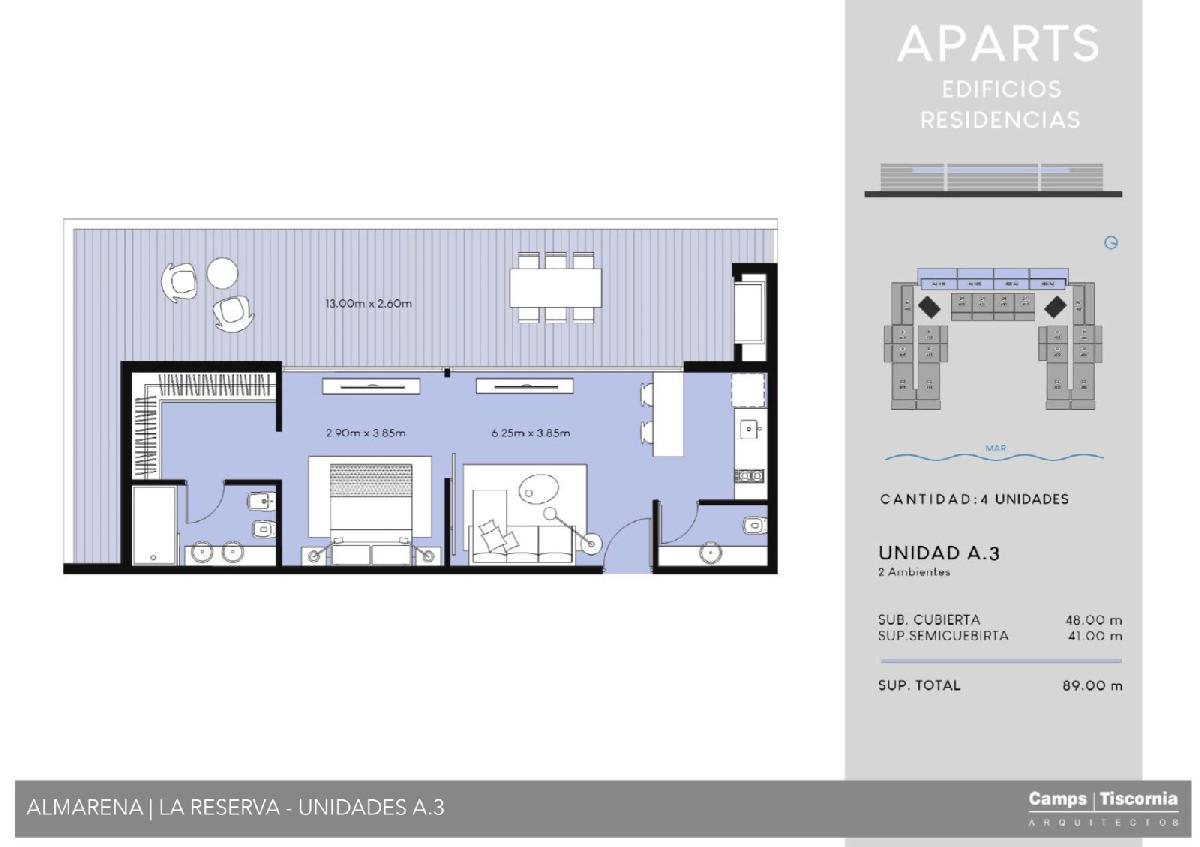 DEPTOS DE 2 AMB FRENTE AL MAR, Mod: A3