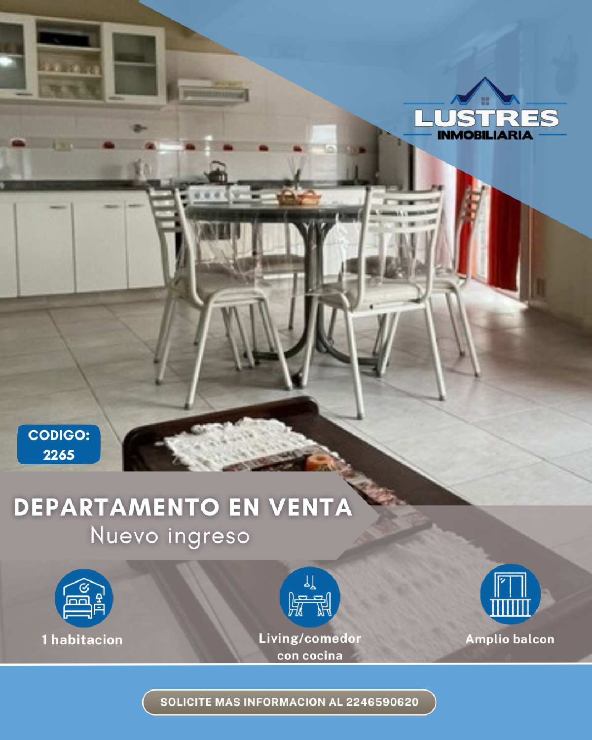 Departamento en venta - Santa Teresita - Uf.2