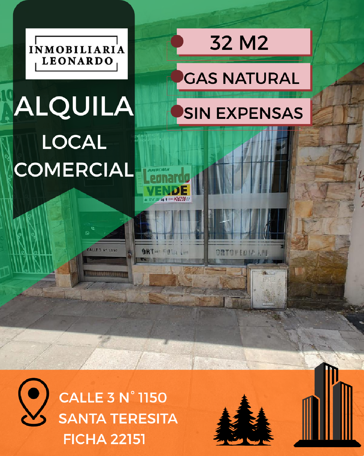 ALQUILER ANUAL - LOCAL CON GAS NATURAL - 32 m2